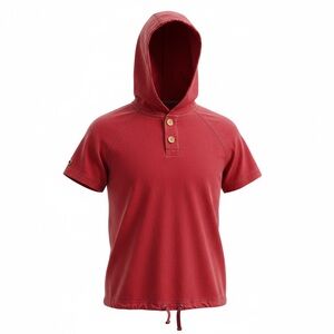 Topman‎ Red Short Sleeve Hoodie Men’s Medium Pullover Hooded Tee m